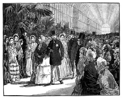 Königlicher und kaiserlicher Besuch im Kristallpalast, 1850er Jahre, ca. 1888 von William Barnes Wollen