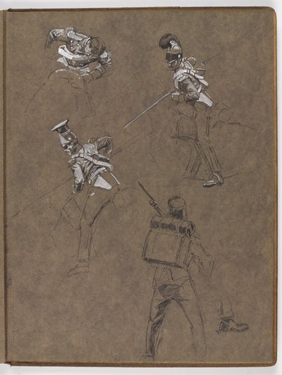 Studien für das Ölgemälde, Die Flagge: Albuhera, 16. Mai 1811 von William Barnes Wollen