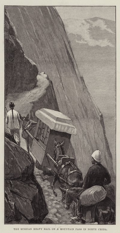Die russische schwere Post auf einem Gebirgspass in Nordchina von William Barnes Wollen