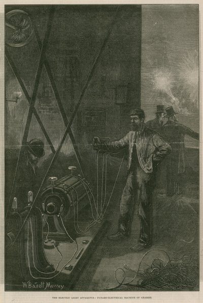 Das elektrische Licht: dynamoelektrische Maschine von Gramme von William Bazett Murray