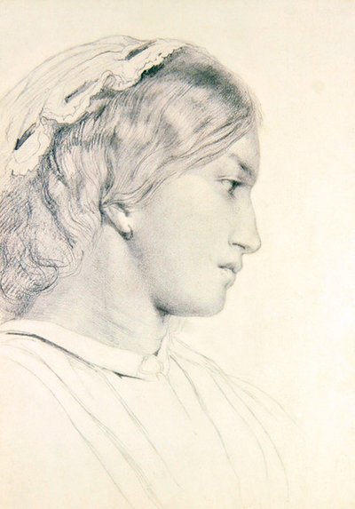 Studie eines Mädchens Kopf von William Bell Scott