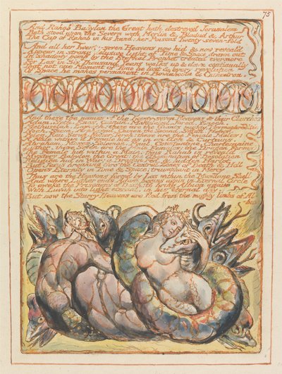 „Und Rahab, Babylon die Große...“ (Tafel 75) von William Blake
