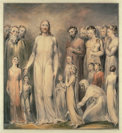 Christus heilt die Frau mit dem Blutfluss von William Blake