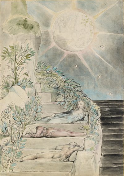 Dante und Statius schlafend, Virgil beobachtend, Illustration zur 