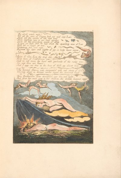 Europa. Eine Prophezeiung, Tafel 6, Die schrillen Winde wecken . . . .  (Bentley 7) von William Blake