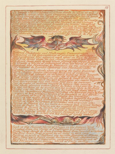 „In Schönheit teilen sich die Töchter Albions...“ (Tafel 58) von William Blake