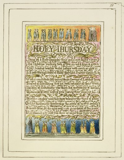 Heiliger Donnerstag: Platte 18 aus Songs of Innocence and of Experience (Kopie R) von William Blake