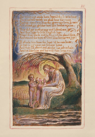Der kleine schwarze Junge (Fortsetzung): Platte 10 aus Songs of Innocence and of Experience (Kopie AA) ca. 1815-26 von William Blake