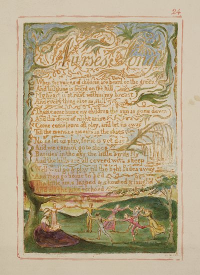 Lied der Amme: Platte 24 aus Songs of Innocence and of Experience (Kopie AA) ca. 1815-26 von William Blake