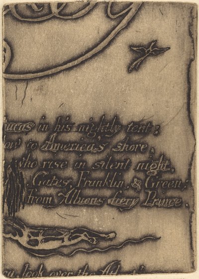 Neudruck aus Fragment einer annullierten Platte für "Eine Prophezeiung" von William Blake