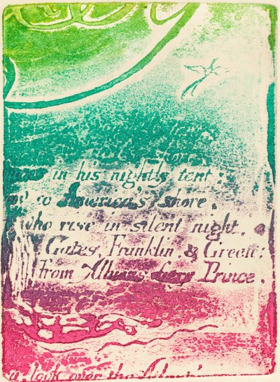 Neudruck aus Fragment der annullierten Platte für "Eine Prophezeiung" von William Blake