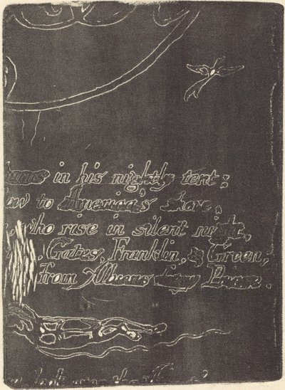 Neudruck aus Fragment der stornierten Platte für "A Prophecy" von William Blake