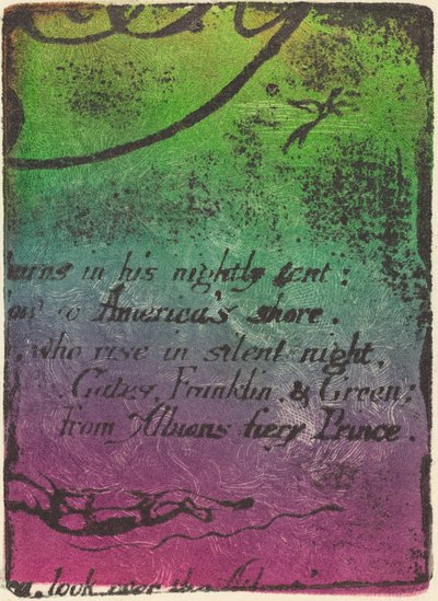Neudruck aus Fragment der stornierten Platte für "A Prophecy" von William Blake