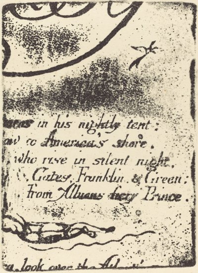 Neudruck aus Fragment der annullierten Platte für A Prophecy von William Blake