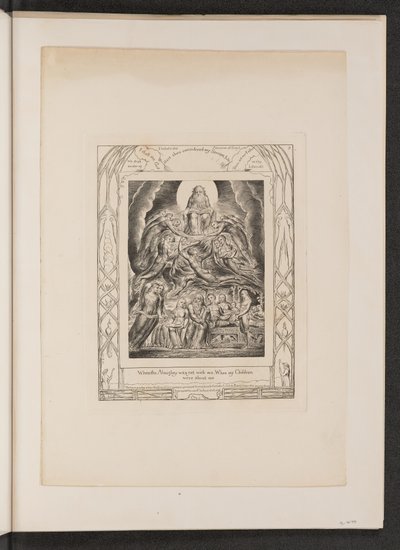 Satan vor dem Thron Gottes, 1825 von William Blake
