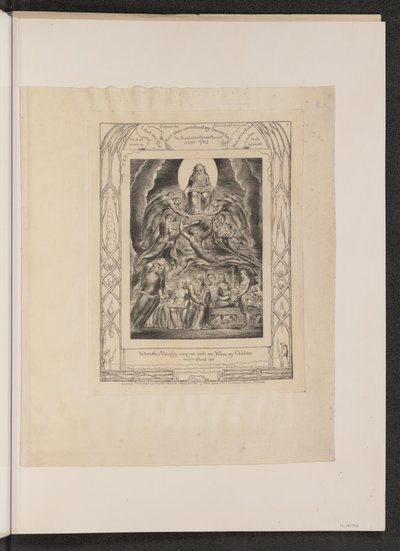 Satan vor dem Thron Gottes, 1825 von William Blake