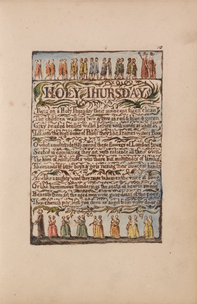 Lieder der Unschuld und der Erfahrung, Tafel 10, Heiliger Donnerstag (Bentley 19) von William Blake