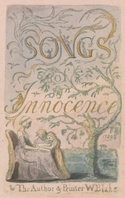 Lieder der Unschuld und der Erfahrung, Platte 2, Unschuld Titelblatt (Bentley 3) von William Blake