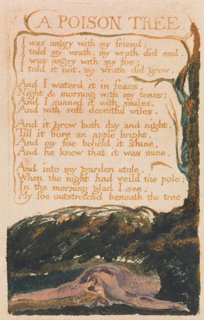 Lieder der Unschuld und der Erfahrung, Tafel 41, Ein Giftbaum (Bentley 49) von William Blake