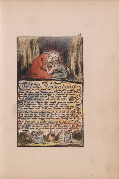 Lieder der Unschuld und der Erfahrung, Tafel 43, Der kleine Vagabund (Bentley 45) von William Blake