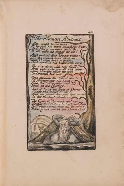 Lieder der Unschuld und der Erfahrung, Tafel 44, Der menschliche Abstrakt (Bentley 47) von William Blake