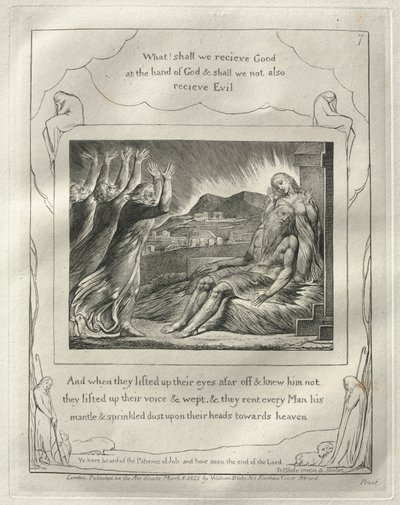 Das Buch Hiob: Nr. 7, Und als sie ihre Augen von weitem erhoben und ihn nicht erkannten, erhoben sie ihre Stimmen und weinten von William Blake