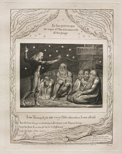 Das Buch Hiob: Pl. 12, Ich bin jung und ihr seid sehr alt, deshalb hatte ich Angst von William Blake