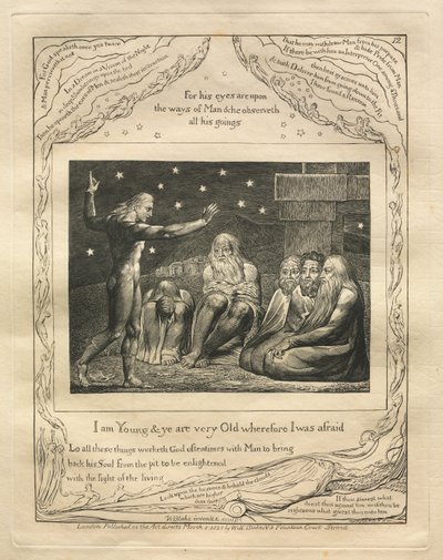 Das Buch Hiob: Pl. 12, Ich bin jung und ihr seid sehr alt, deshalb hatte ich Angst von William Blake