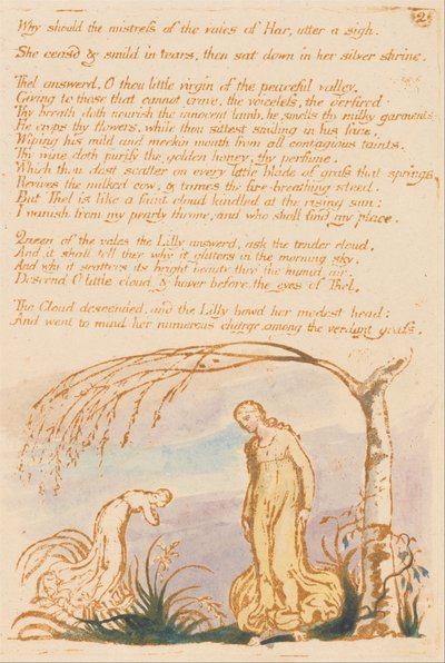 Das Buch Thel, Tafel 4, Warum sollte die Herrin . . . . von William Blake