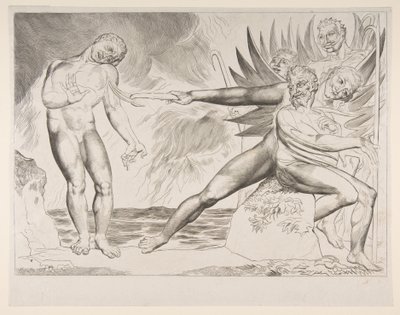 Der Kreis der korrupten Beamten: Die Teufel quälen Ciampolo, aus Dantes Inferno, ca. 1825-27 von William Blake