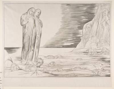 Der Kreis der Verräter: Dantes Fuß tritt Bocca degli Abbate, aus Dantes Inferno, ca. 1825-27 von William Blake