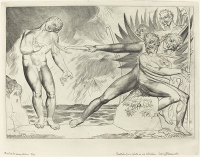 Der Kreis der korrupten Beamten; Die Teufel, die Ciampolo quälen von William Blake