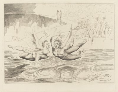 Der Kreis der korrupten Beamten; die Teufel, die sich gegenseitig zerfleischen von William Blake
