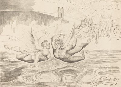 Der Kreis der korrupten Beamten, die Teufel zerfleischen sich gegenseitig von William Blake