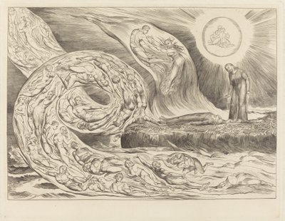 Der Kreis der Wollüstigen; Paolo und Francesca von William Blake