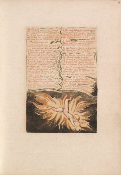 Das erste Buch von Urizen, Tafel 22, Gestreckt für ein Werk der Ewigkeit.... (Bentley 20) von William Blake
