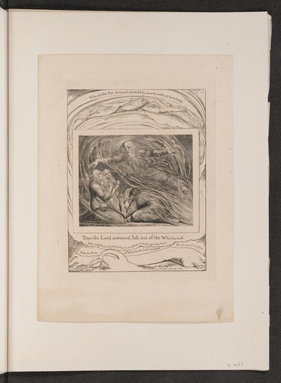 Der Herr antwortet Hiob aus dem Wirbelsturm von William Blake