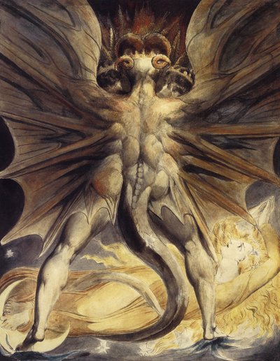 Der rote Drache und die Frau, mit der Sonne bekleidet von William Blake