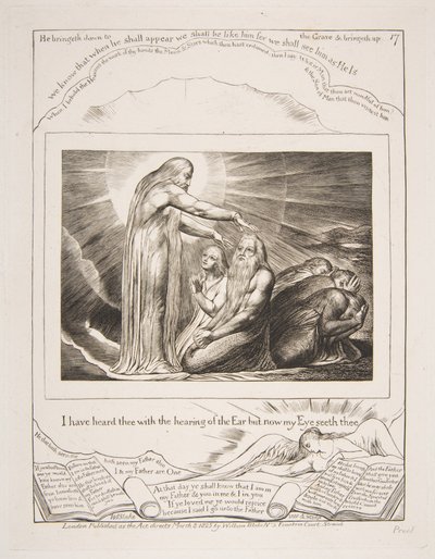 Die Vision Gottes, aus Illustrationen des Buches Hiob, 1825-26 von William Blake