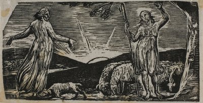 Thenot ermahnt Colinet, aus Die Hirtengedichte von Virgil von William Blake