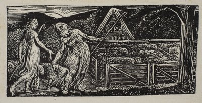 Thenot und Colinet führen ihre Herden zusammen, aus Thorntons Pastorals of Virgil von William Blake