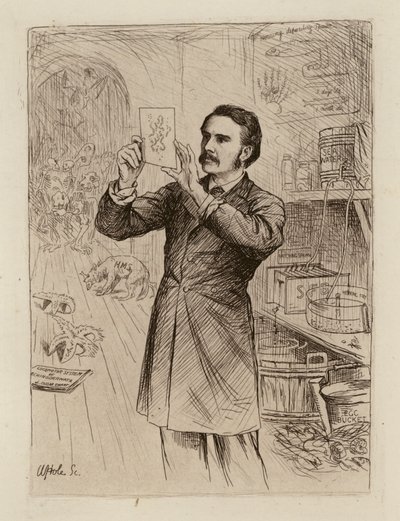 James Cossar Ewart, Professor der Naturgeschichte (Stich) von William Brassey (after) Hole