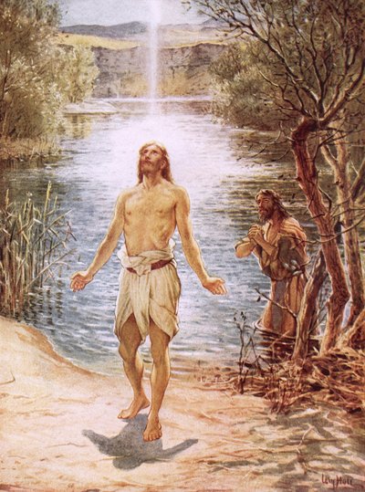 Christus wird von Johannes dem Täufer getauft von William Brassey Hole