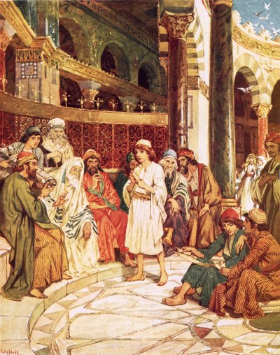 Christus spricht mit den Ärzten im Tempel in Jerusalem von William Brassey Hole