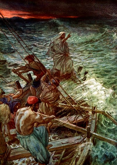 Jesus stillt den Sturm von William Brassey Hole