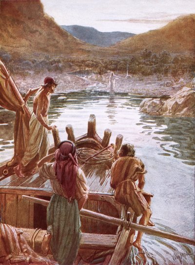 Jesus zeigt sich Petrus und anderen am See Genezareth von William Brassey Hole