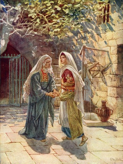 Maria geht zum Haus des Zacharias - Bibel von William Brassey Hole