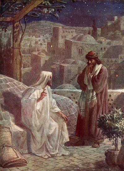 Nikodemus besucht Jesus, um seine Lehren zu hören von William Brassey Hole