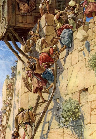Die Eroberung Jerusalems von den Jebusitern - Bibel von William Brassey Hole