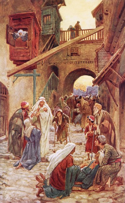 Die Menschen von Kapernaum bringen Jesus viele zur Heilung von William Brassey Hole